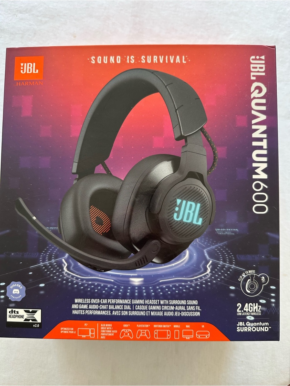 JBL Quantum 600 Wireless Over-Ear Gaming Headset - Black (Open Box)